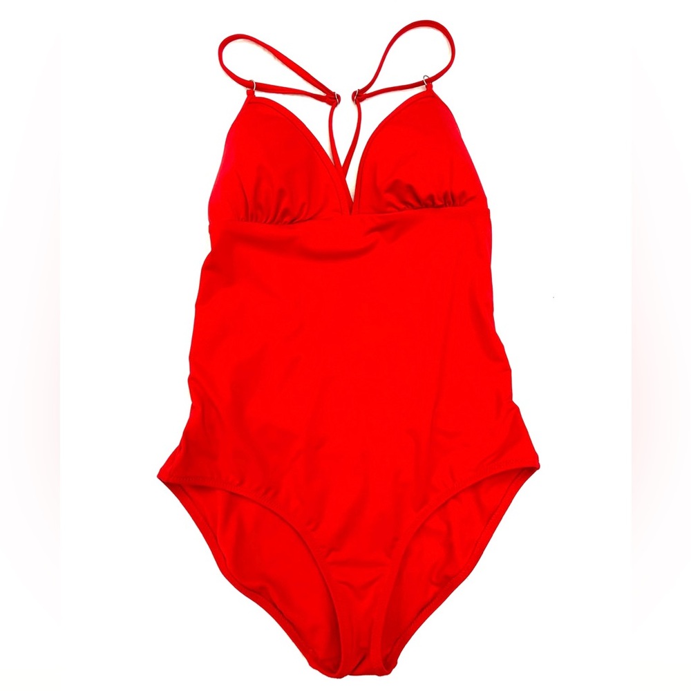 Athleta swimsuit one piece loop back in red sz S - Picture 2 of 5